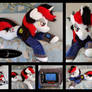40in Black Jack Plush Pony with Faux Fur