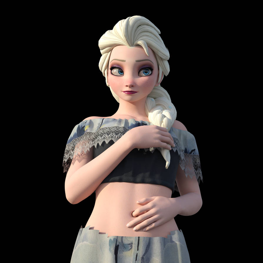 Frozen Inflation Deviantart Elsa Poking Her Belly Button by FemaleNavelArt on DeviantArt