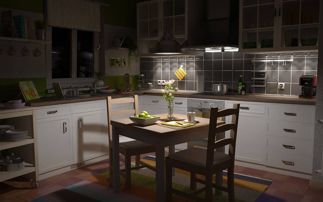 Kitchen At Night Kitchen Night by Nachtfalter89 on DeviantArt