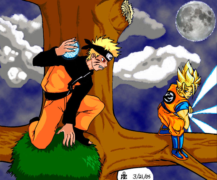 Naruto crossover Goku_vs Naruto_by_Daisumaru.