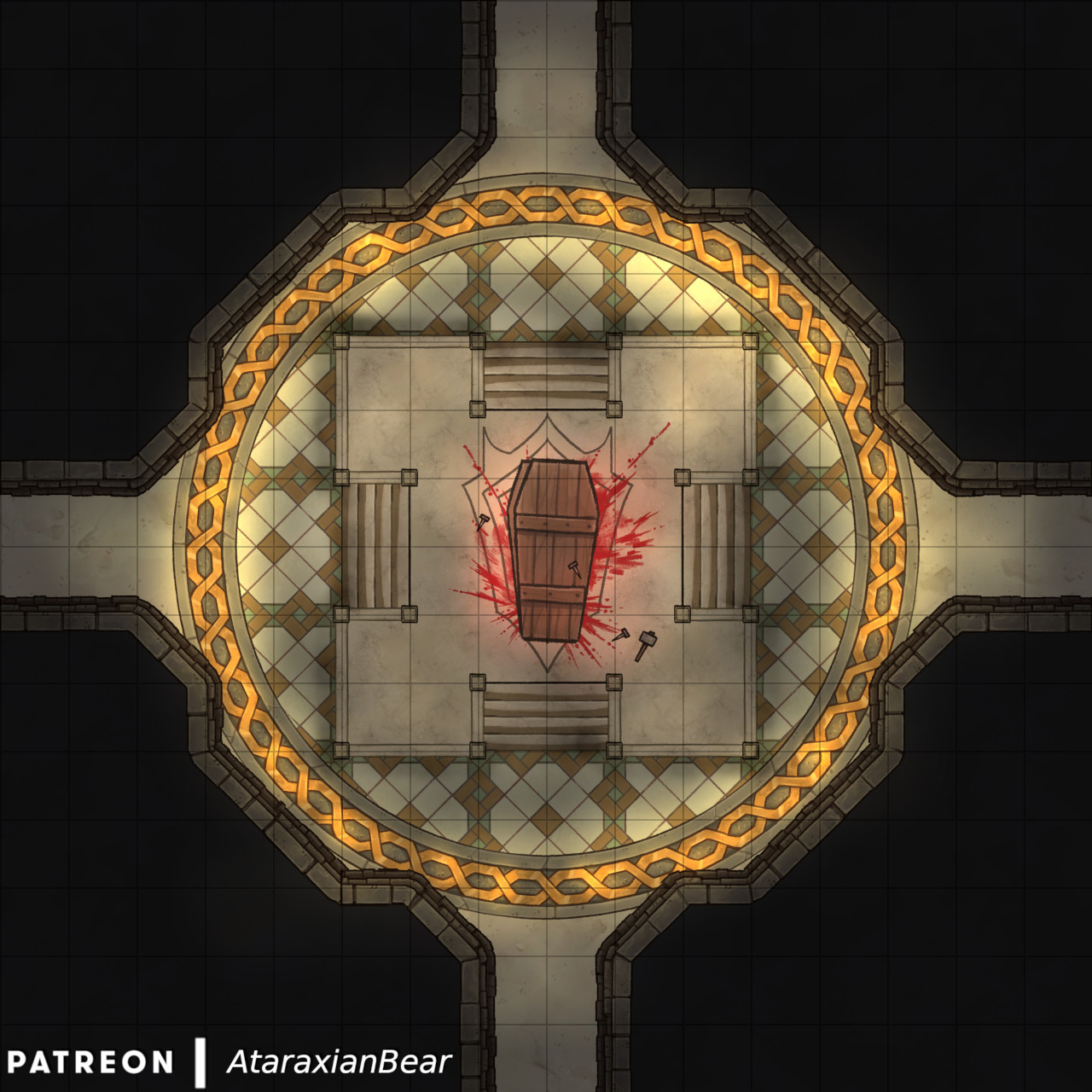 A vampire coffin bound by a rune circle by AtaraxianBear on DeviantArt