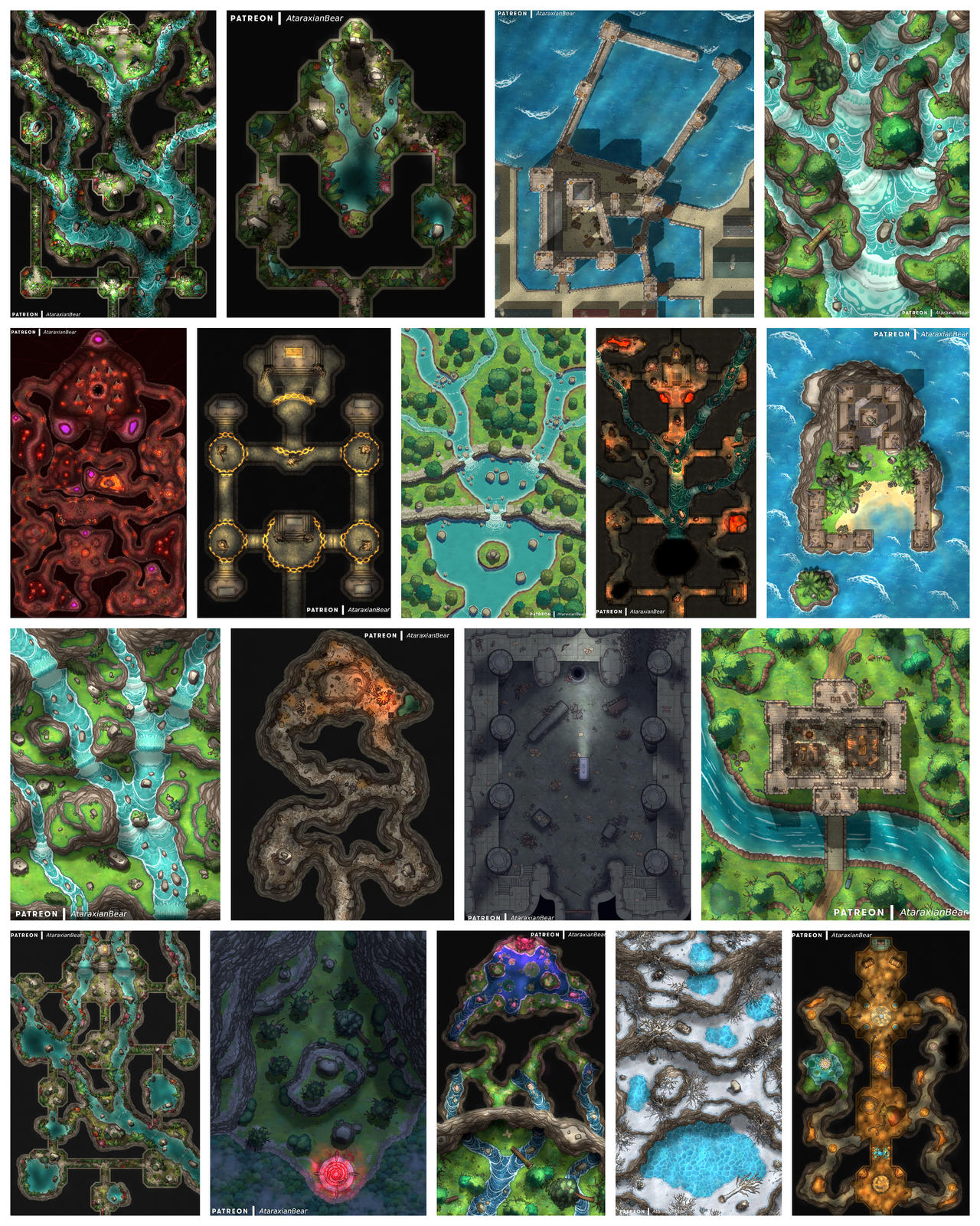 Battle Map Kit I've created over 200 free battlemaps! by AtaraxianBear on DeviantArt