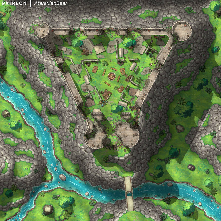 A bandit base in the ruins of a castle by AtaraxianBear on DeviantArt
