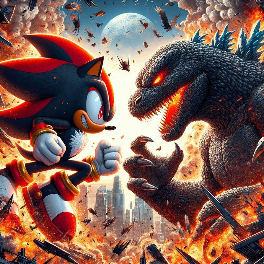 Shadow the HedgeHog Vs. Godzilla by Coenisawesome on DeviantArt