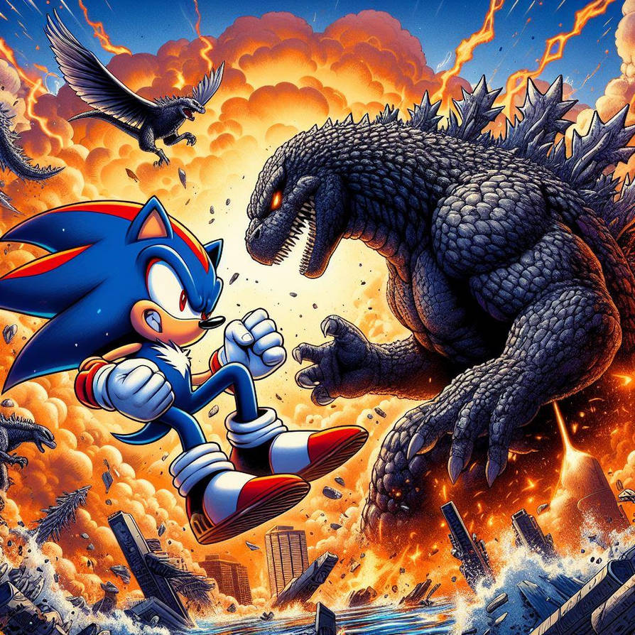 Shadow the HedgeHog Vs. Godzilla by Coenisawesome on DeviantArt