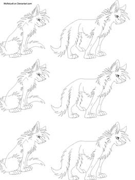 Free Wolf Puppy Lineart 5