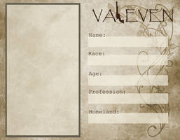 Valeven Character Sheet Template