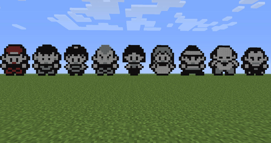 Red Plus All 8 Original Gym Leaders (Minecraft)