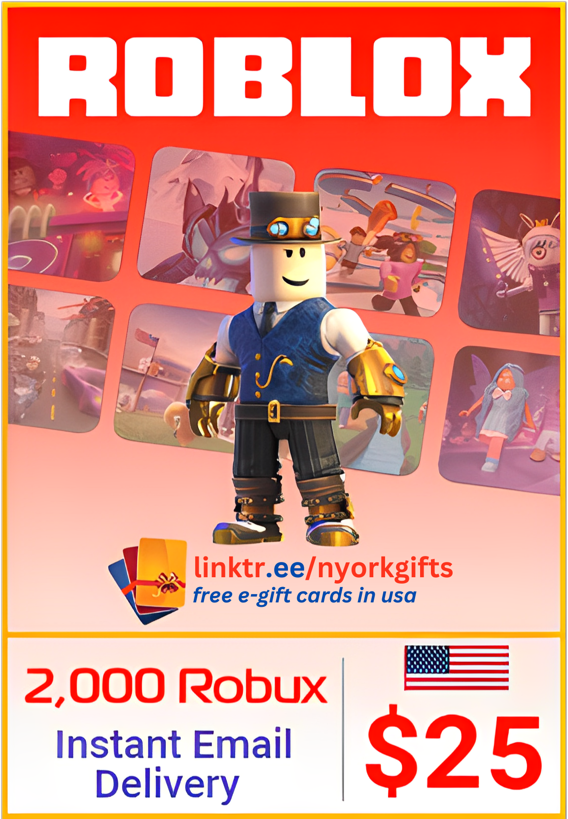 Gift card roblox 1000 robux free