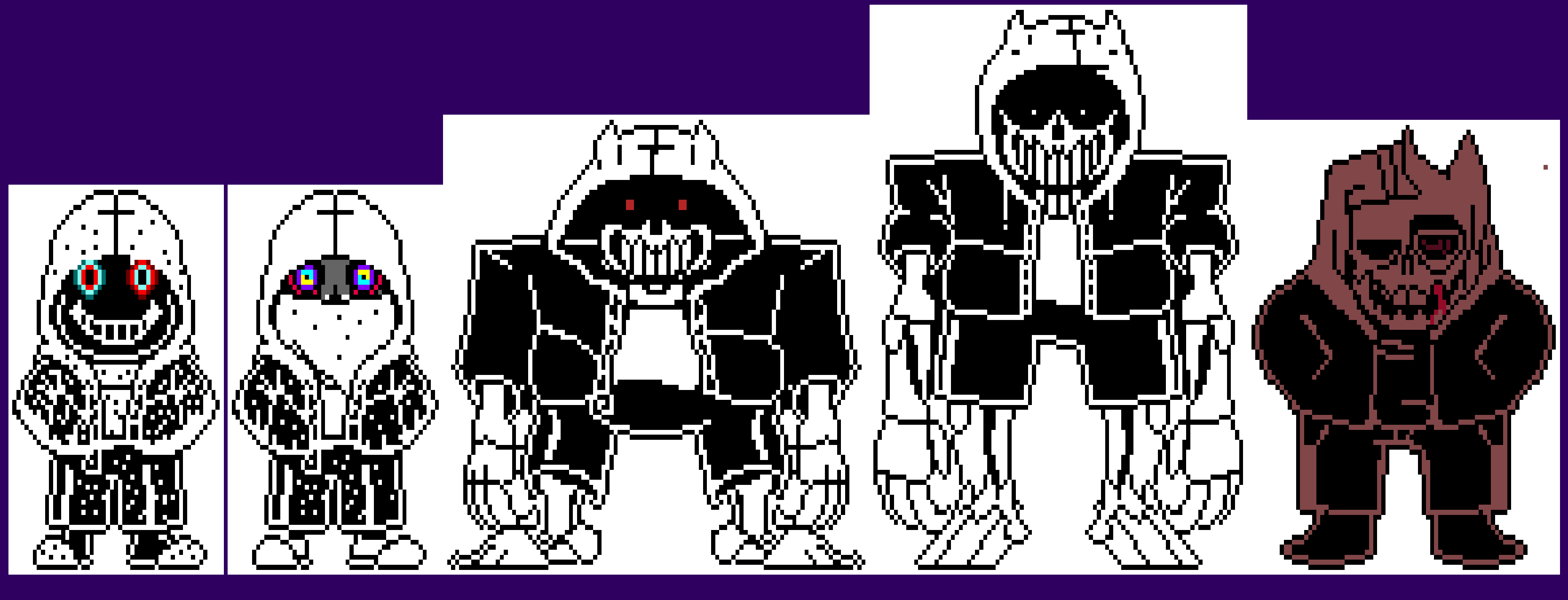 Dust Sans and Dustdust Sans Battle Sprites Revamp by