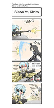 SAO 4koma : Kirito vs Sinon