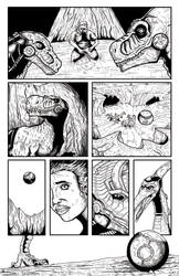 Jurassic Warp Page 1 - Comic Interior Ink Sample
