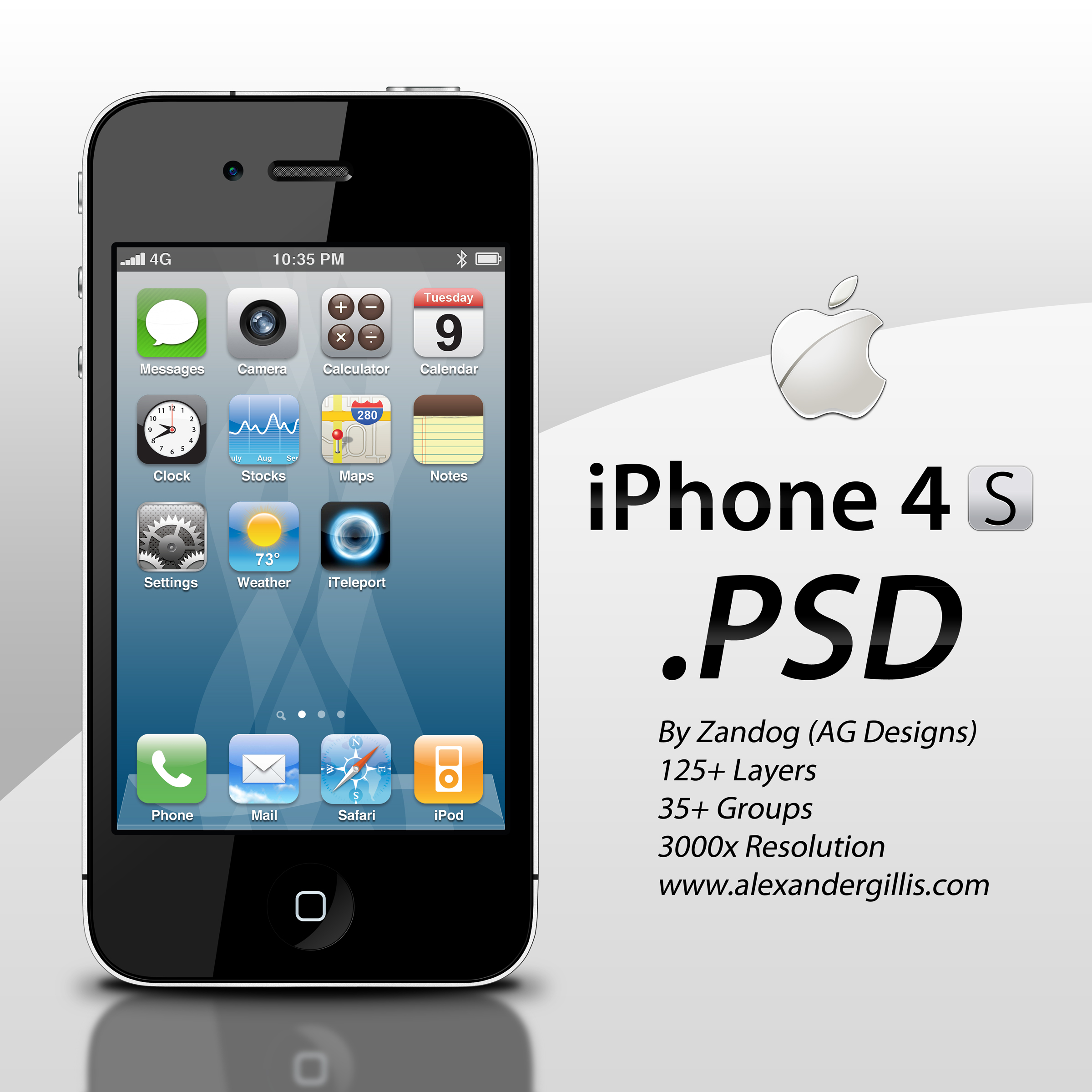 Apple iPhone 4S .PSD by zandog