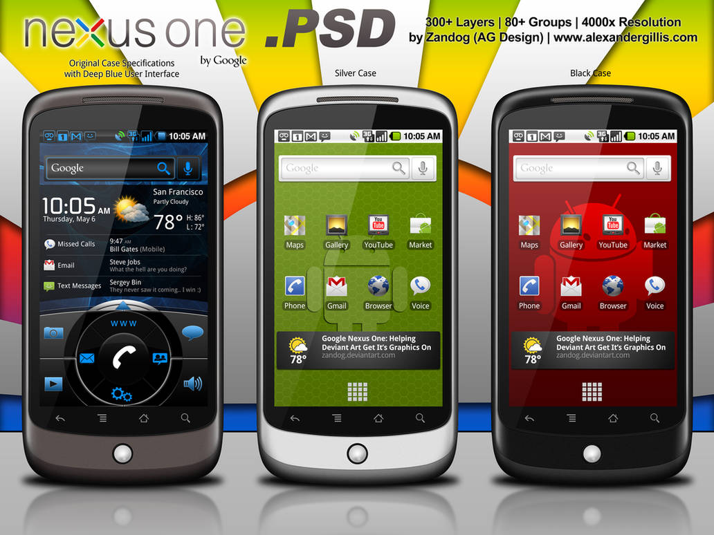 Google Nexus One Redux .PSD by zandog
