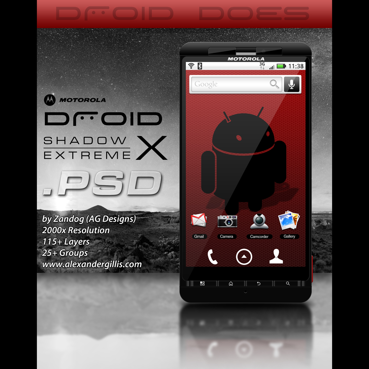 Motorola Droid X .PSD