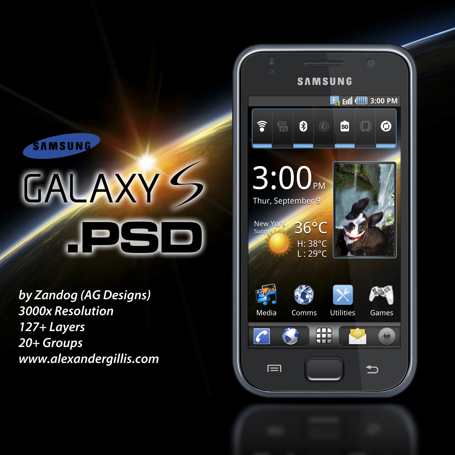 Samsung i9000 Galaxy S .PSD by zandog