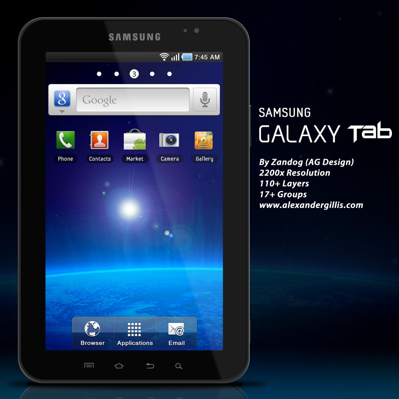 Samsung Galaxy Tab P1000 .PSD by zandog
