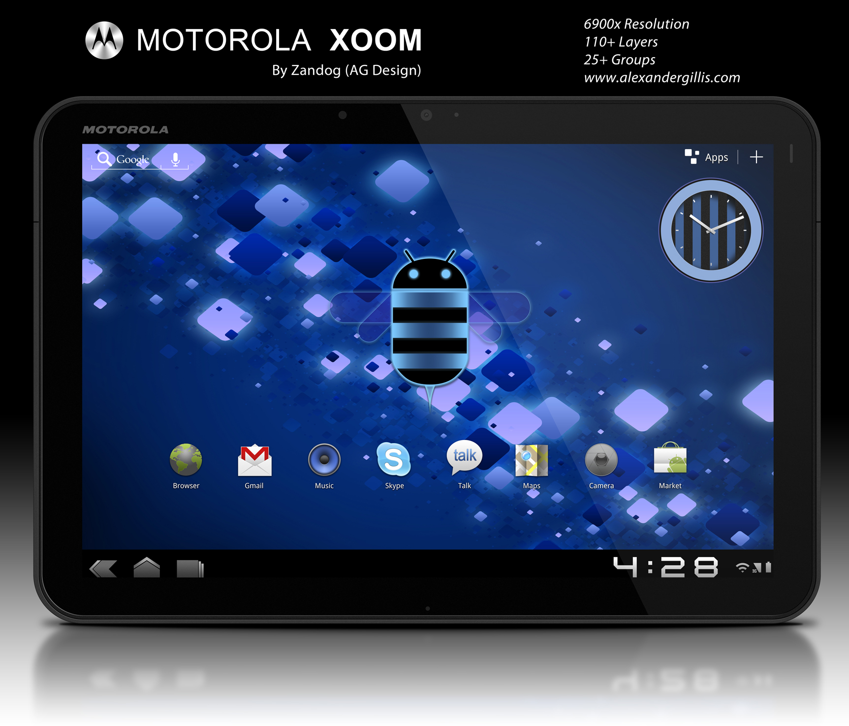 Motorola Xoom Tablet .PSD