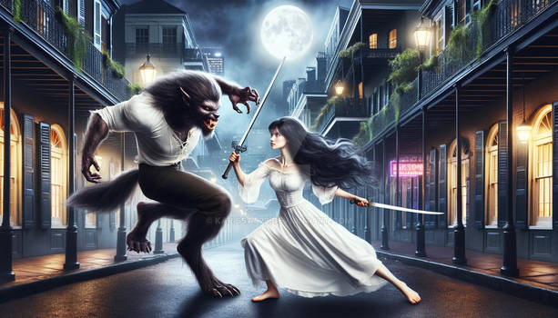 The vampire Clarissa vs Werewolf