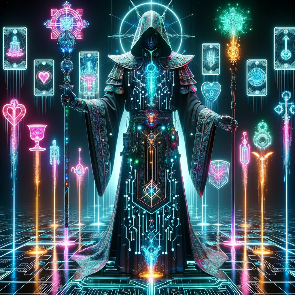 Magic Cyberic Cyberpunk Magician Tarot Card by KarissaR23 on DeviantArt
