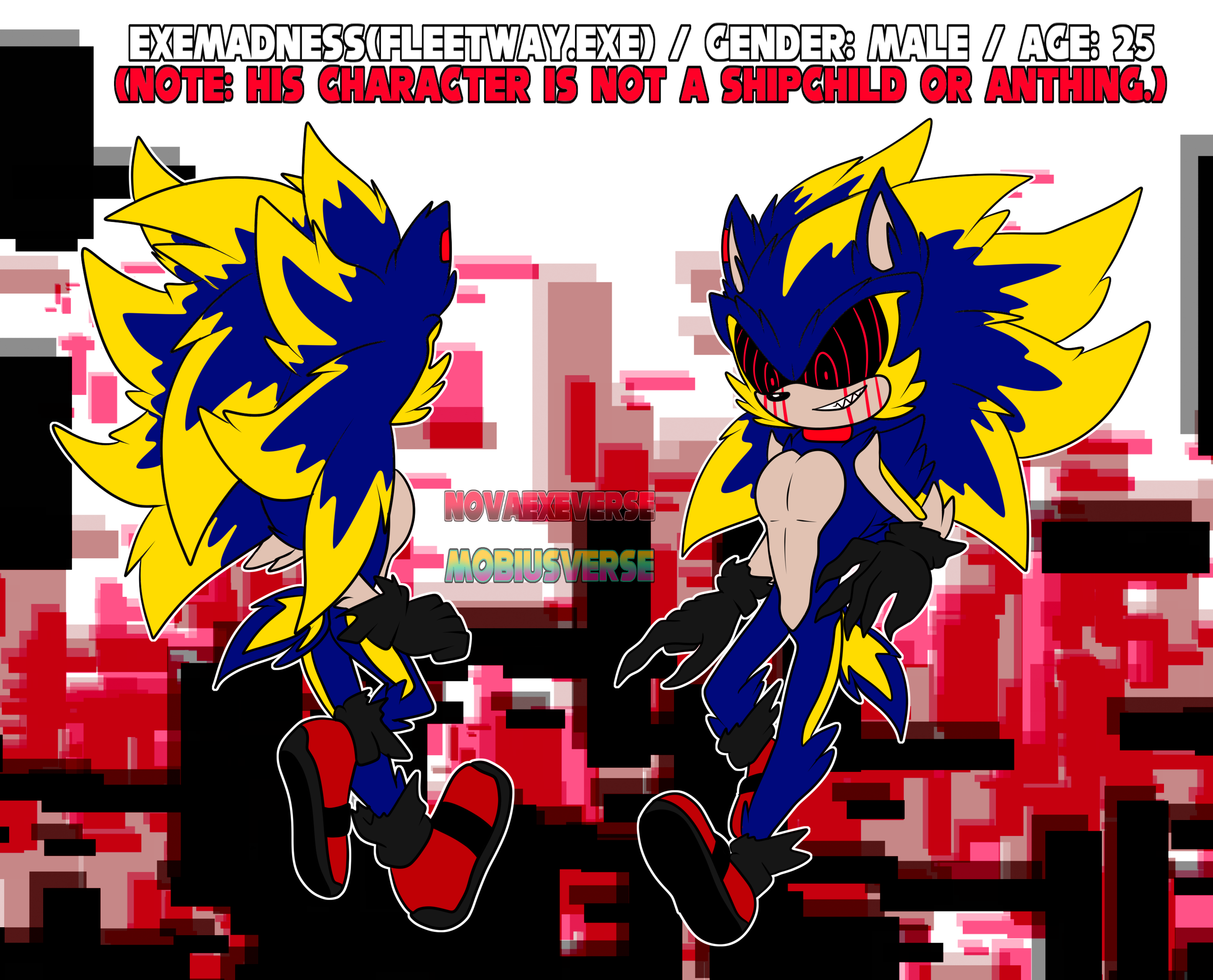 VenoVena on X: More stuff of my Exe- (Sinister) Scar.Exe, and Fleet-  Because their cute, and because I can >:3 #sonicexe #fleetway #sonicexeoc  #fleetwaysupersonic #sonicart #sonicartist #digitalart   / X