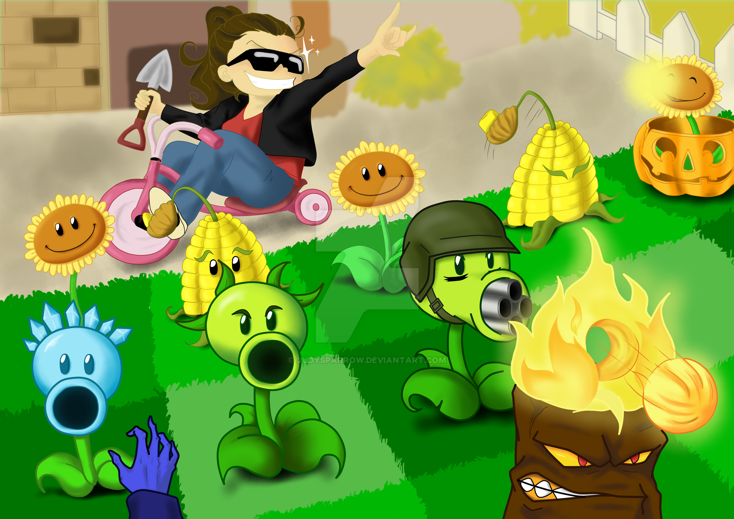 Me, playing Plants vs. Zombies by JudySparrow on DeviantArt.