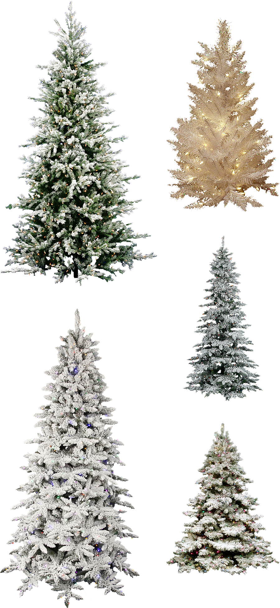 MIsc Frosted Christmas Tree PNGs