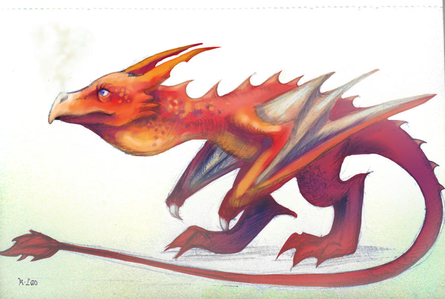Red scetch dragon by K-Lao on DeviantArt