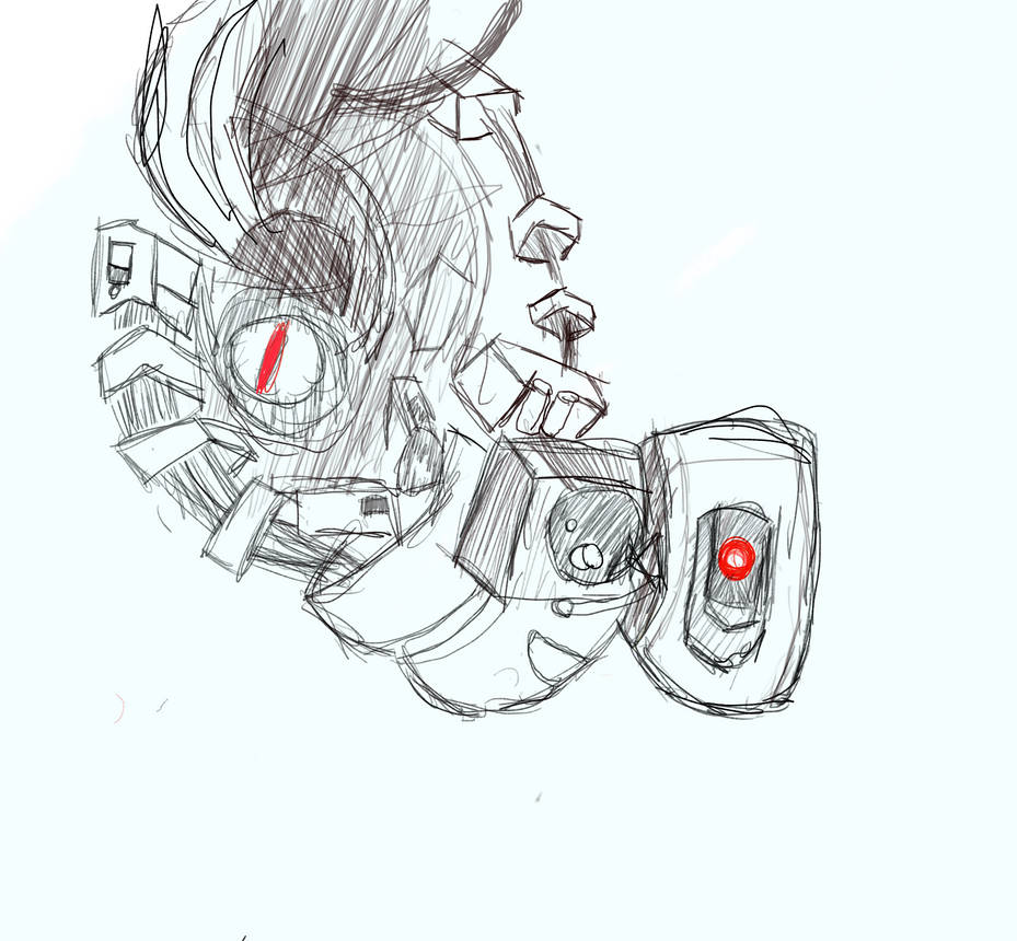 Glados sketch by Chadzadd on DeviantArt