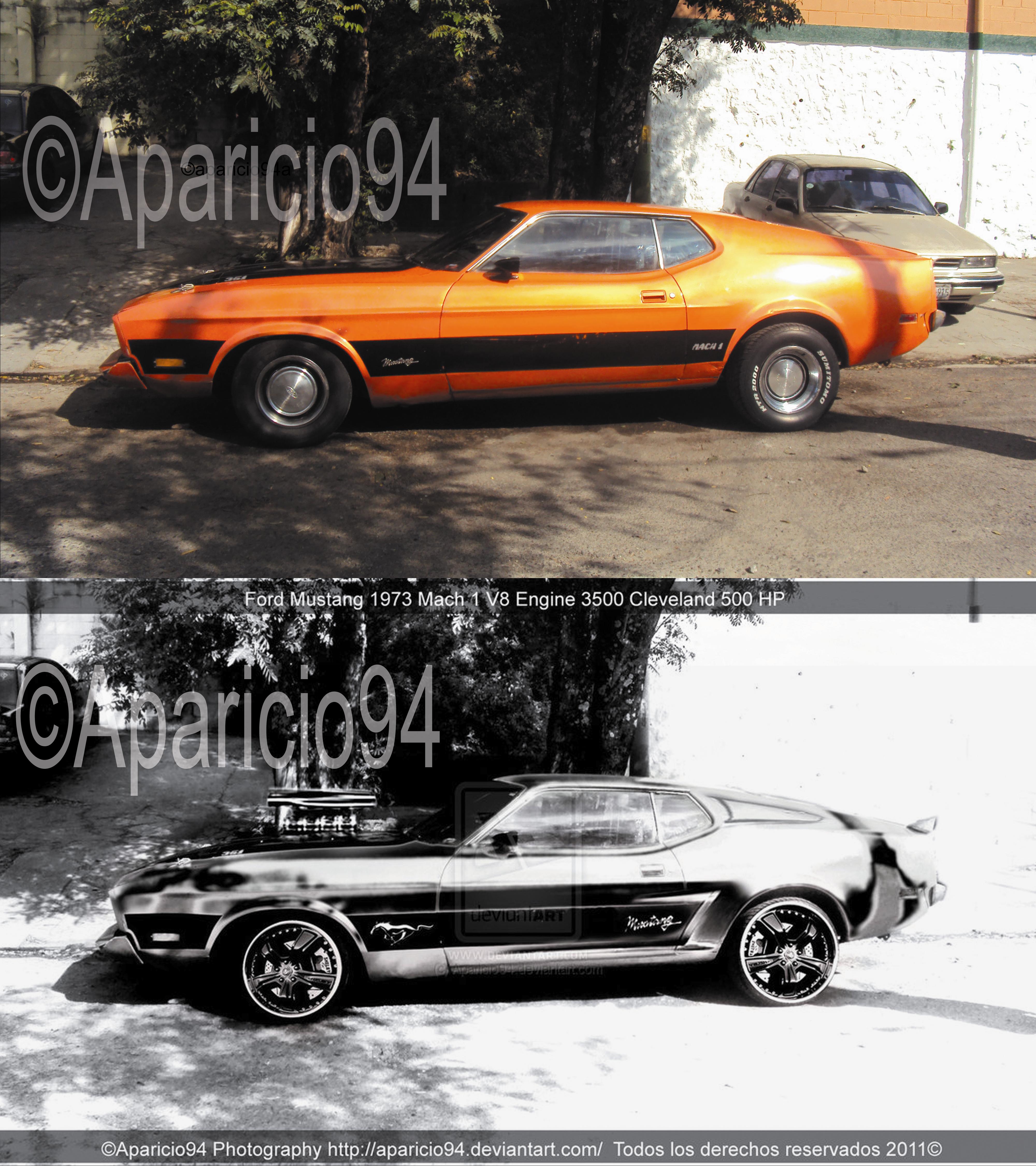 Photoshop Before After Mustang