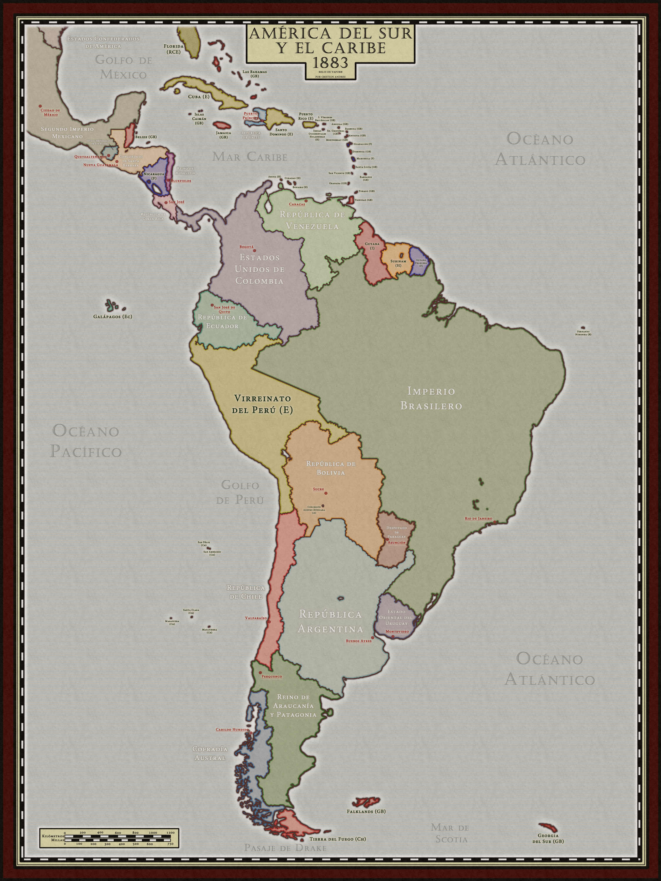 South America in 1883 (Alt History) - Steamclock