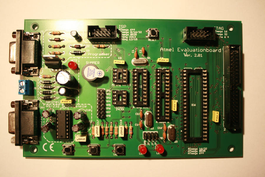 Atmel Microcontroller Boards Transceiver Atmel Evaluation Board 2.01 : Pollin ATMEL Evaluations-Board – TJKMNJ