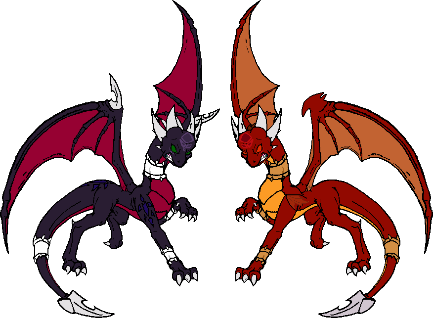 Dark Flarena and Dark Cynder no bg