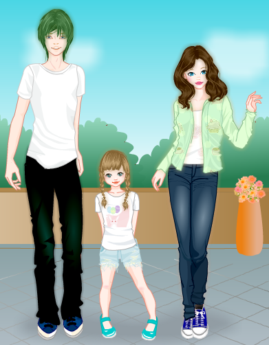 N, and Touko, and their little girl.