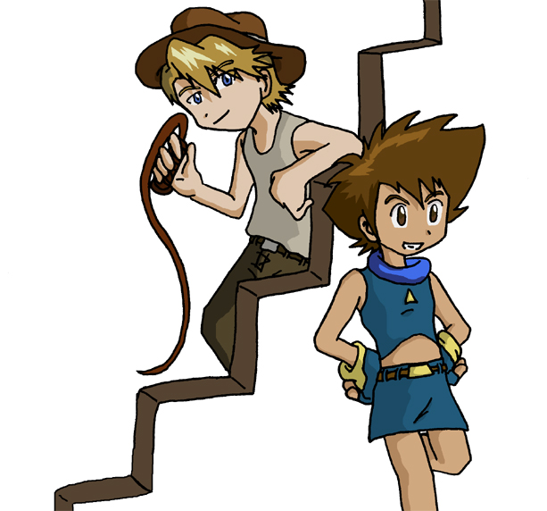 Digimon02 Indiana Matt 'n Tai