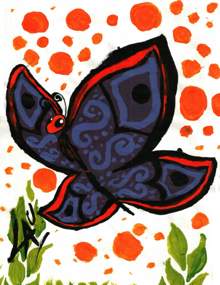 Painting with acrylics: Butterfly