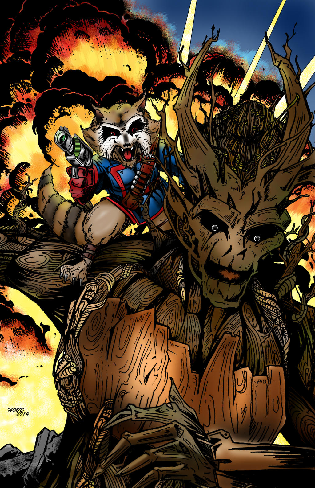 Rocket and Groot by hoodart01 on DeviantArt