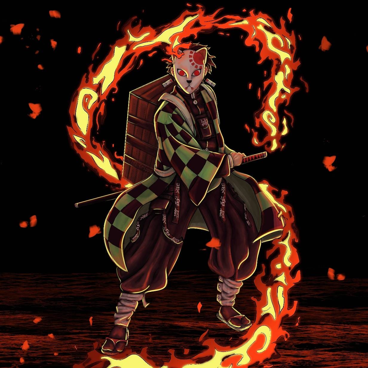 Tanjiro fire breathing by DanickRenders on DeviantArt