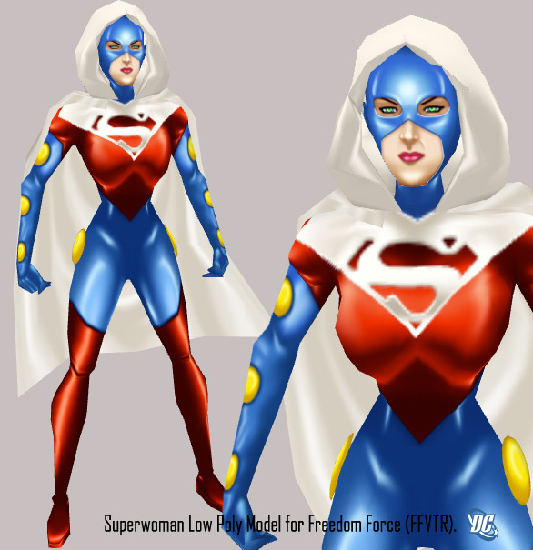 Superwoman Low Poly 3D Model