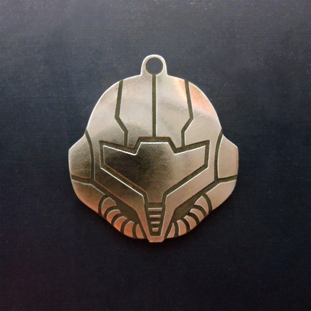 Metroid helmet pendant