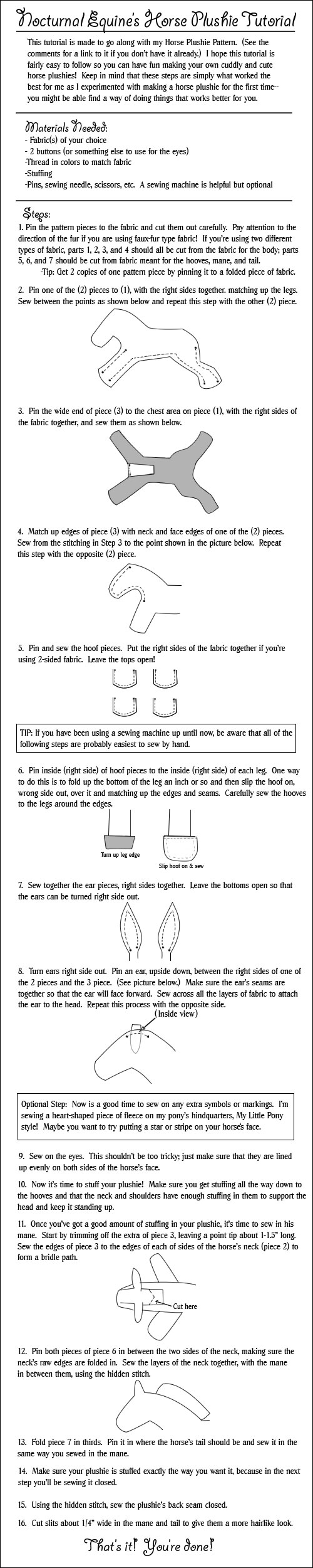 Horse Plushie Tutorial