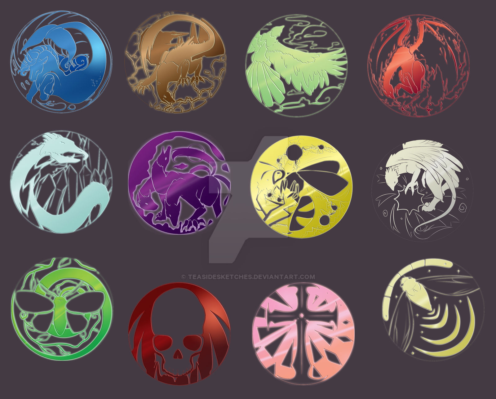 Random Element Symbol Element Symbol Reference Sheet by teasidesketches on DeviantArt