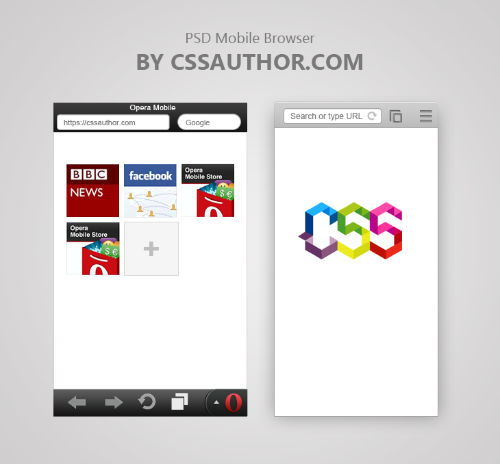 Free Mobile Browser PSD for Opera and Chrome