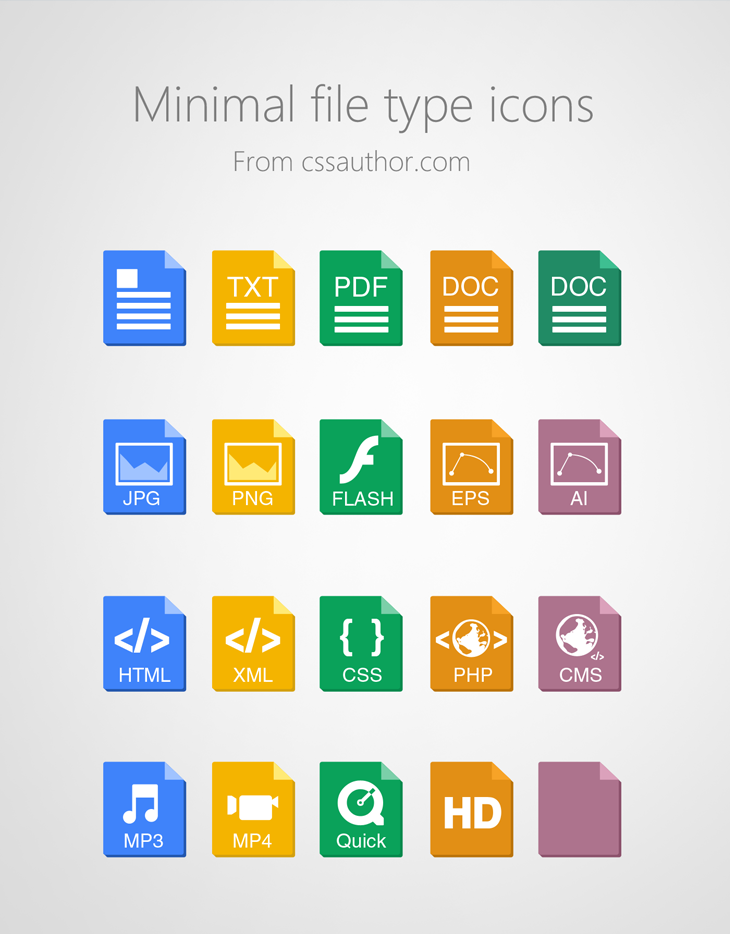 Beautiful Minimal File Type Icons PSD for Free