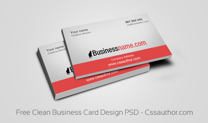 Free Clean Business Card Design PSD