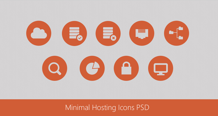 Beautiful Minimal Hosting Icons PSD