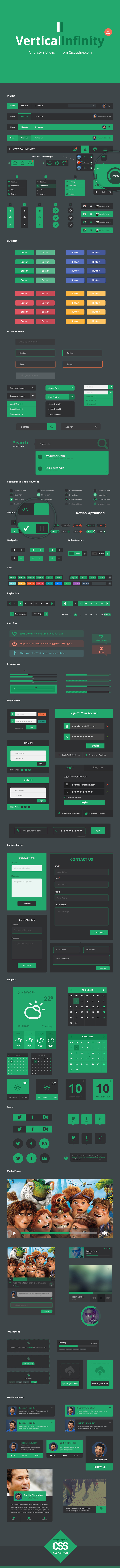 Vertical Infinity - A Mega Flat Style UI Kit PSD