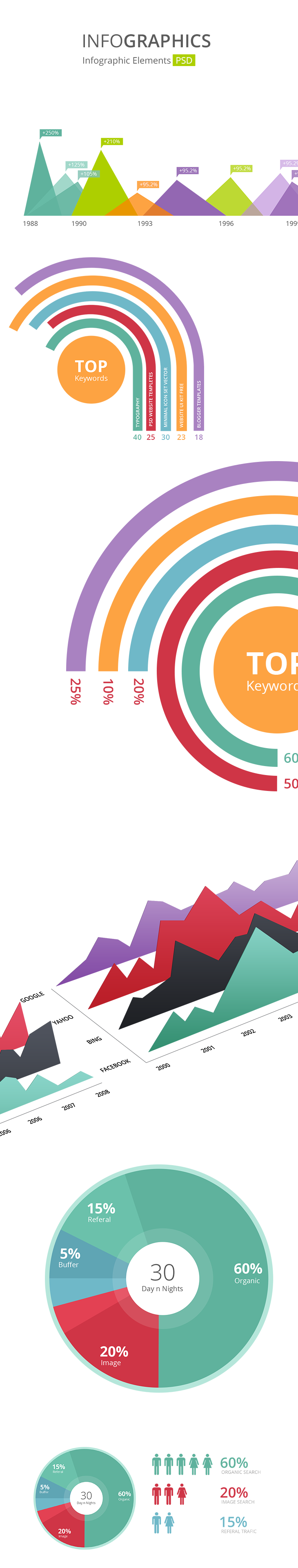 Beautiful Infographic Elements PSD