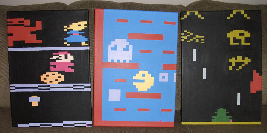 Donkey Kong, Pac-Man, and Space Invaders