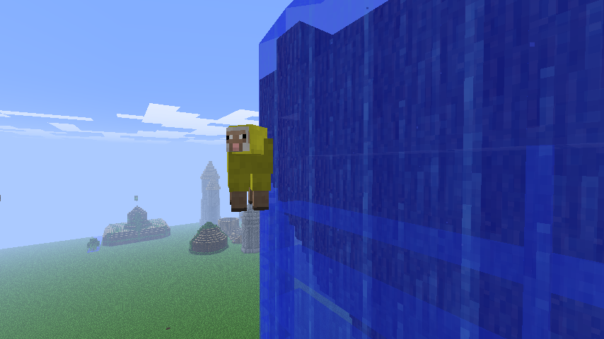 Minecraft flying yellow sheep